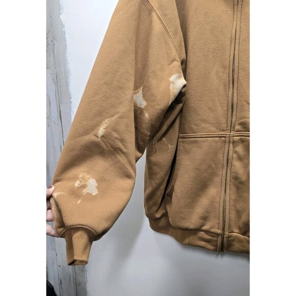 CARHARTT Men's Sweatshirt Jacket XL Distressed Thrashed Hooded Workwear WARM - Picture 5 of 13